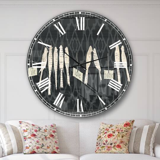Designart French Bird Flea Market II Wall Clock